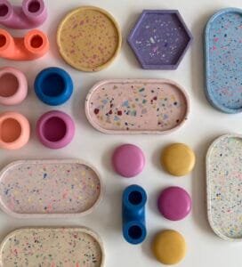 Terrazzo-Tabletts und Schalen