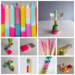 Dip Dye & Cast Workshop bei Maike im Studio.Elise: bunte Dip-Dye-Kerzen und Halter in Pastell, Neon - kreativer DIY-Workshop.