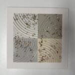 Strukturbild mit Terrazzo-Optik, Makramee-inspirierten Linien und Natursteinen – Workshop bei Maike im Studio Elise.