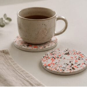 Terrazzo Untersetzer mit Tasse