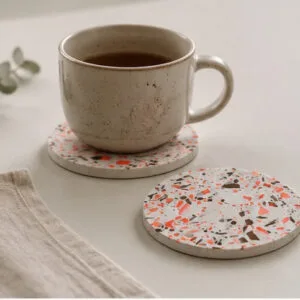 Terrazzo Untersetzer mit Tasse